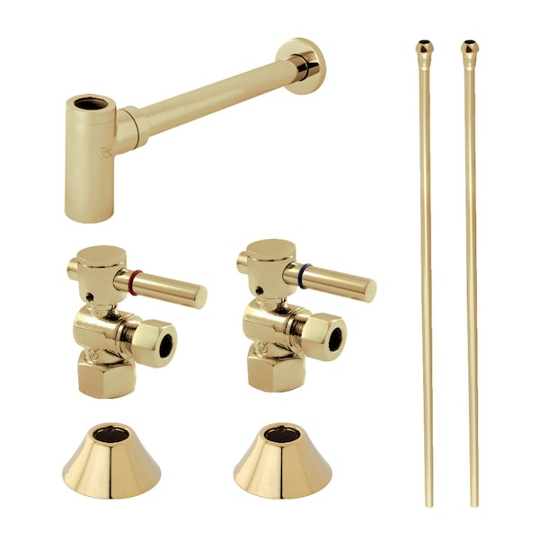 CC43102DLLKB30 Modern Plumbing Sink Trim Kit W/ Bottle Trap, Brass
